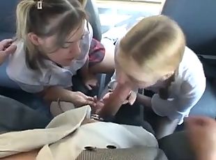 Schoolgirls sex in the bus