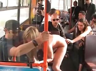 Strange movie shooting in a public bus